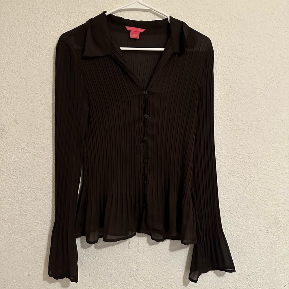 Brown pleated long sleeve